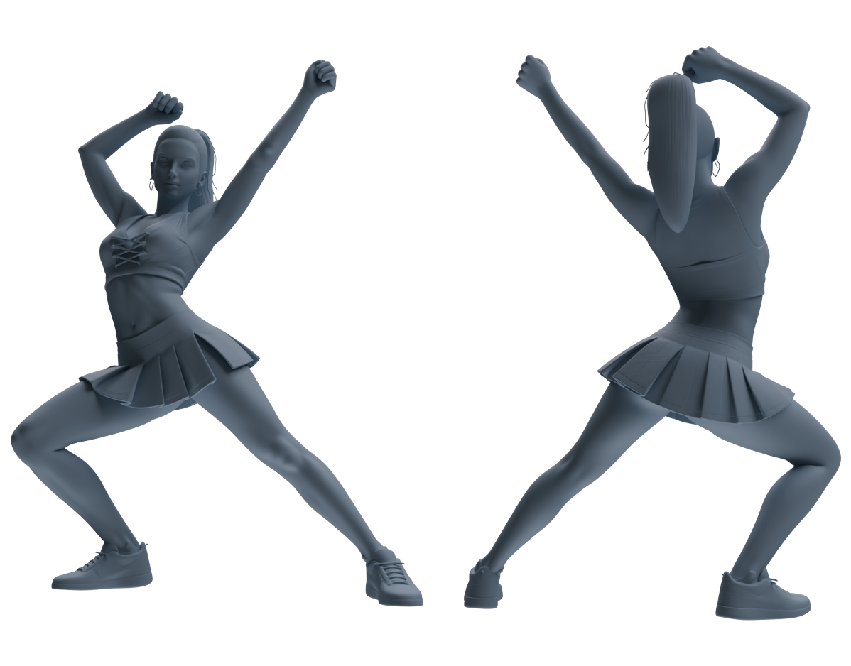 Detail view of MRY-SFW LYTR866 Vibrant Cheerleader Character Modern Model 4 pcs Model