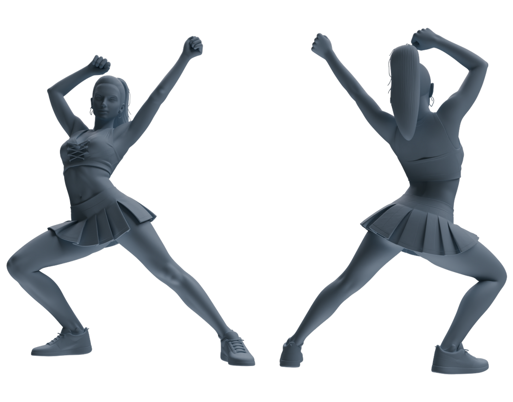 Detail view of MRY-SFW LYTR866 Vibrant Cheerleader Character Modern Model 4 pcs Model
