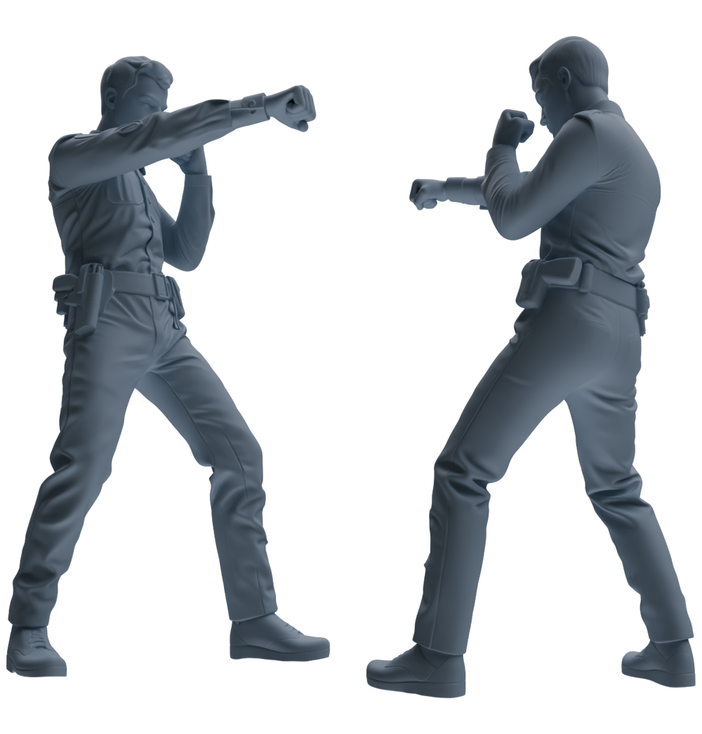 Detail view of MRY-SFW LYGR672 Los Angeles Patrol Police Six-Person Combat Group Model