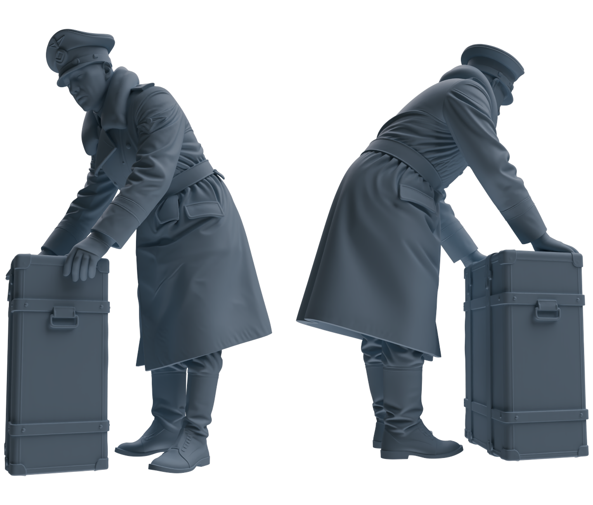 Detail view of MRY-SFW LYGR711 WWII German Army War Scene Six-Person Combat Readiness Group Model