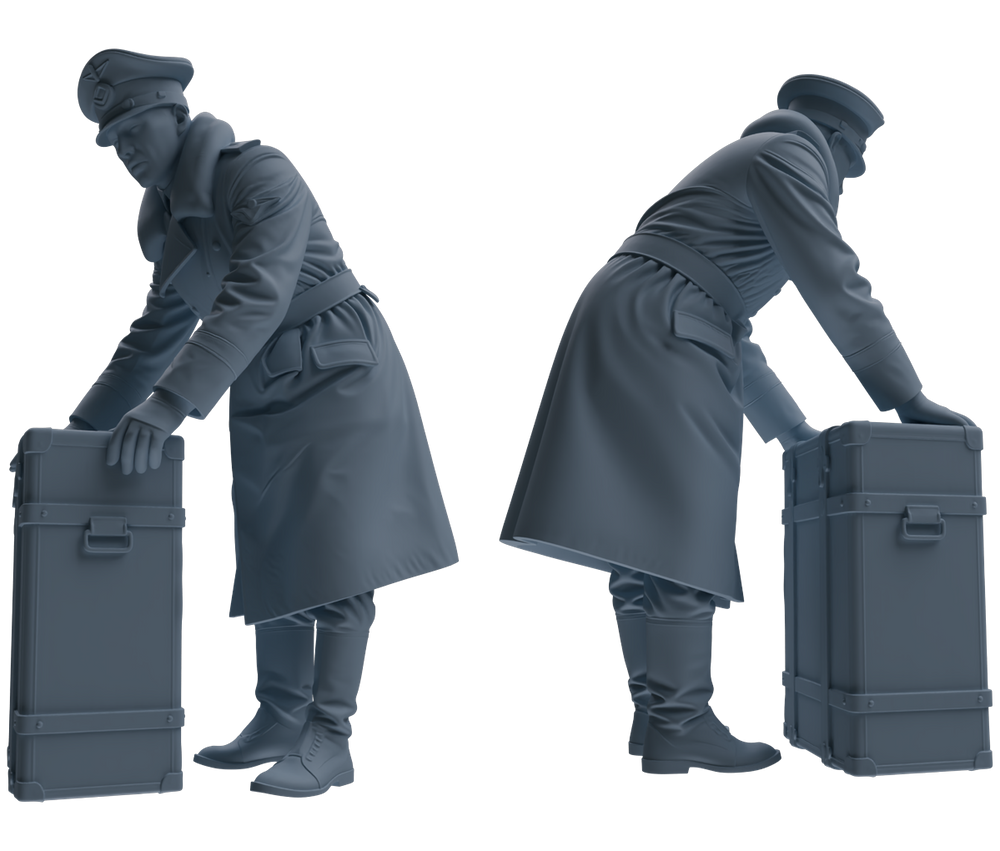 Detail view of MRY-SFW LYGR711 WWII German Army War Scene Six-Person Combat Readiness Group Model