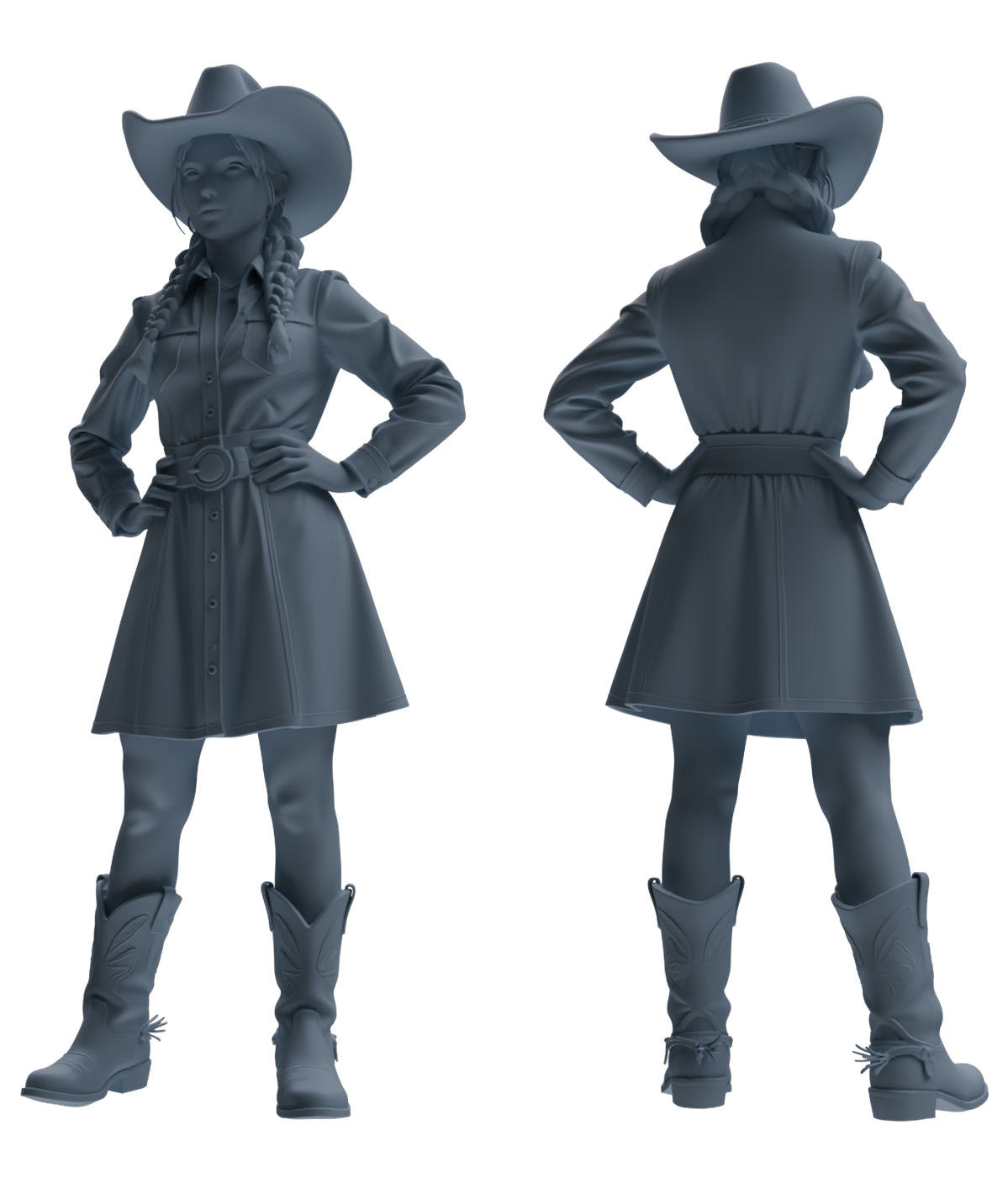 Detail view of MRY-SFW LYTR892 Multi-style Cowgirl Modern Model 4 pcs Model