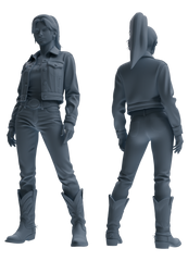 Detail view of MRY-SFW LYTR893 Cowboy Style Girl Modern Model 4 pcs Model