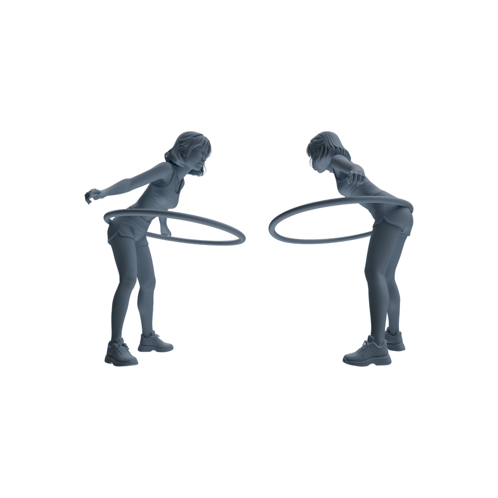 Detail view of MRY-SFW LYTR792 Female Hula Hoop Figure Modern Model 3 pcs Miniature Car Diorama Figures Scene Props Accessories Resin Model
