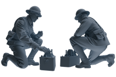 MRY-SFW SSTR186 Miniatures Soldier Model Kit Mine Clearance Engineer Soldier Pose Modern Model 3 pcs