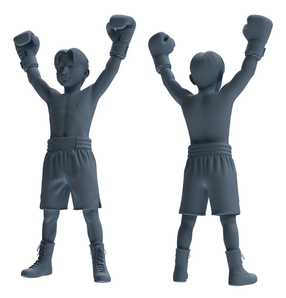 Detail view of MRY-SFW LYTR831 Child Boxer Figure Modern Model 6 pcs Miniature Car Diorama Figures Scene Props Accessories Resin Model