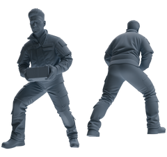 Detail view of MRY-SFW LYGR682 Modern U.S. Military Six-Person Carrying Group Model