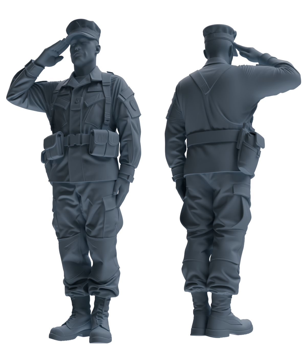 MRY-SFW SSTR196 Miniatures Soldier Model Kit Officer Salute Wave Pose Modern Model 3 pcs
