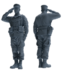 MRY-SFW SSTR196 Miniatures Soldier Model Kit Officer Salute Wave Pose Modern Model 3 pcs