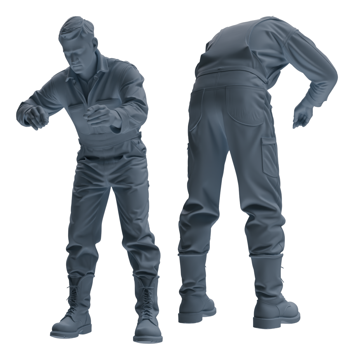 Detail view of MRY-SFW LYTR898 Workwear Cowboy Man Modern Model 3 pcs Model