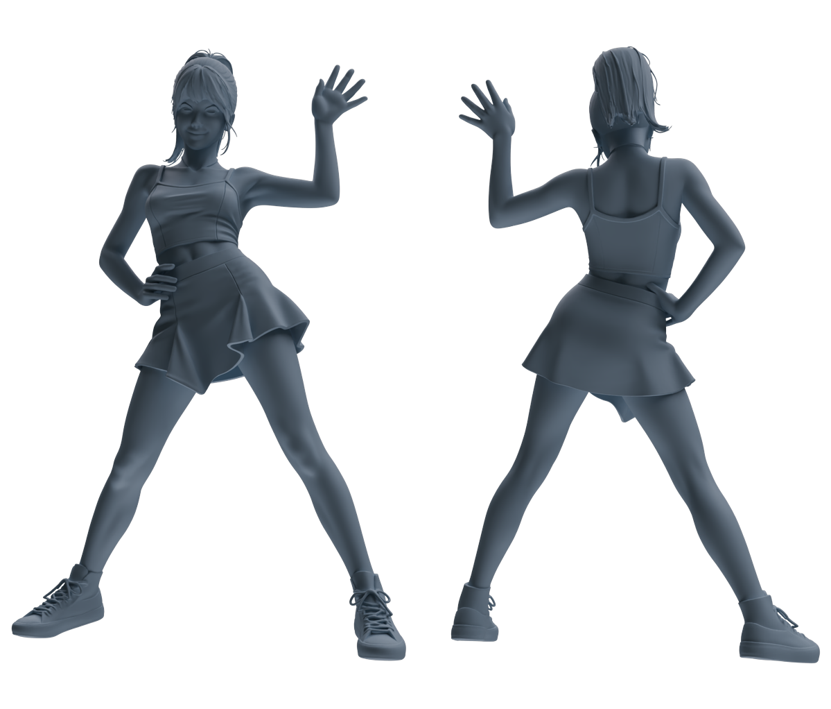 Detail view of MRY-SFW LYTR852 Casual Girl Figure Modern Model 3 pcs Miniature Car Diorama Figures Scene Props Accessories Resin Model