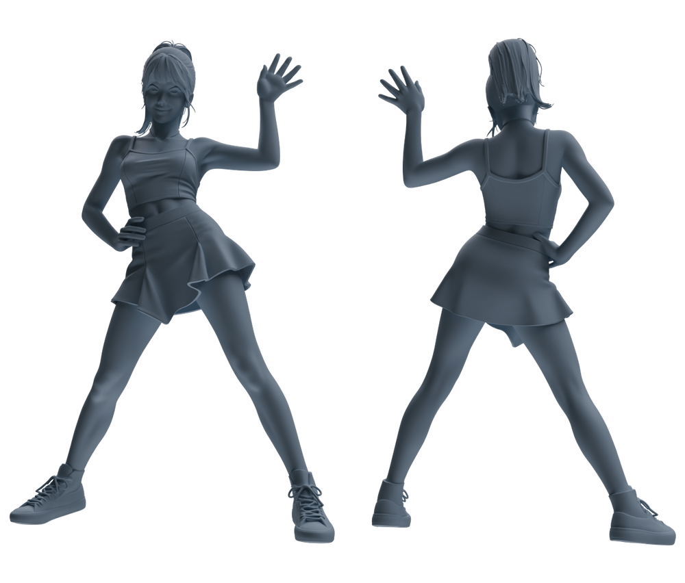 Detail view of MRY-SFW LYTR852 Casual Girl Figure Modern Model 3 pcs Miniature Car Diorama Figures Scene Props Accessories Resin Model