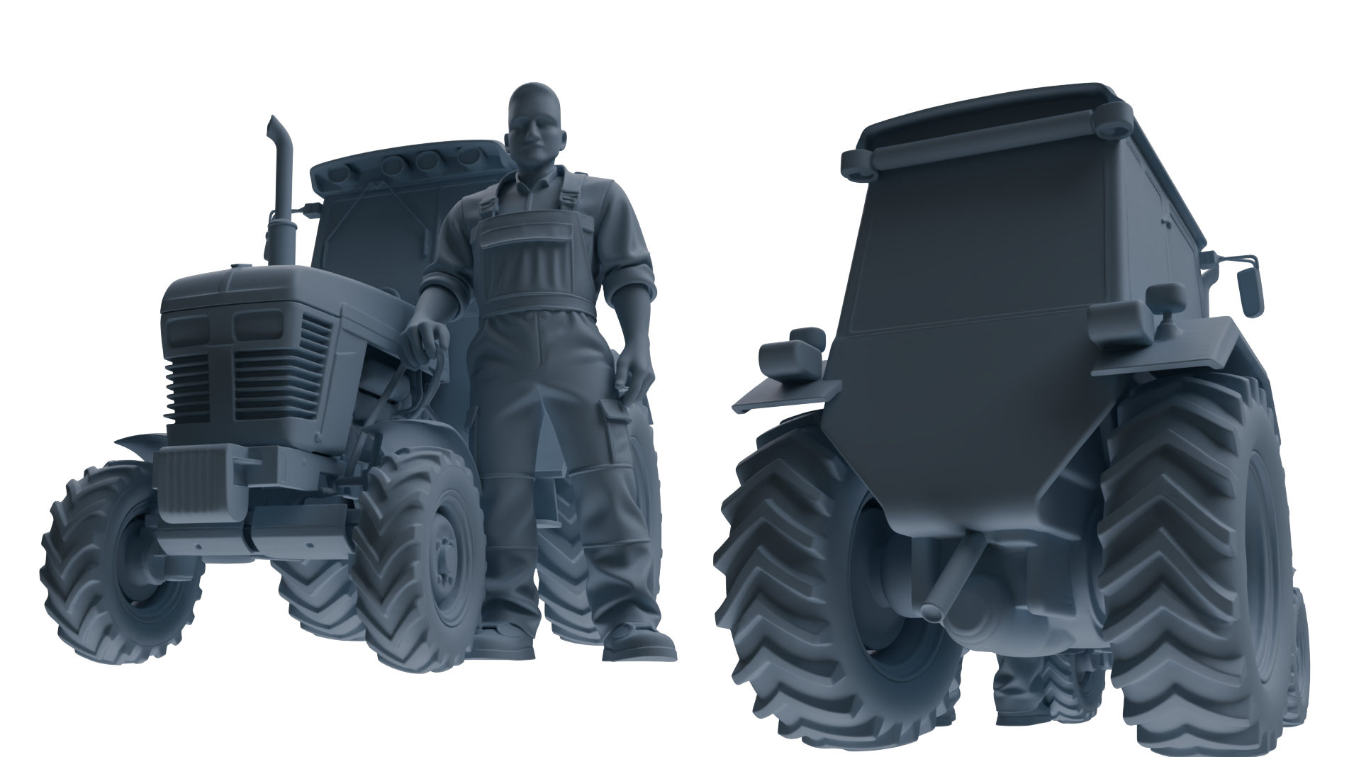 Detail view of MRY-SFW LYTR909 Farm Machinery Operator with Harvester Modern Model 4 pcs Model