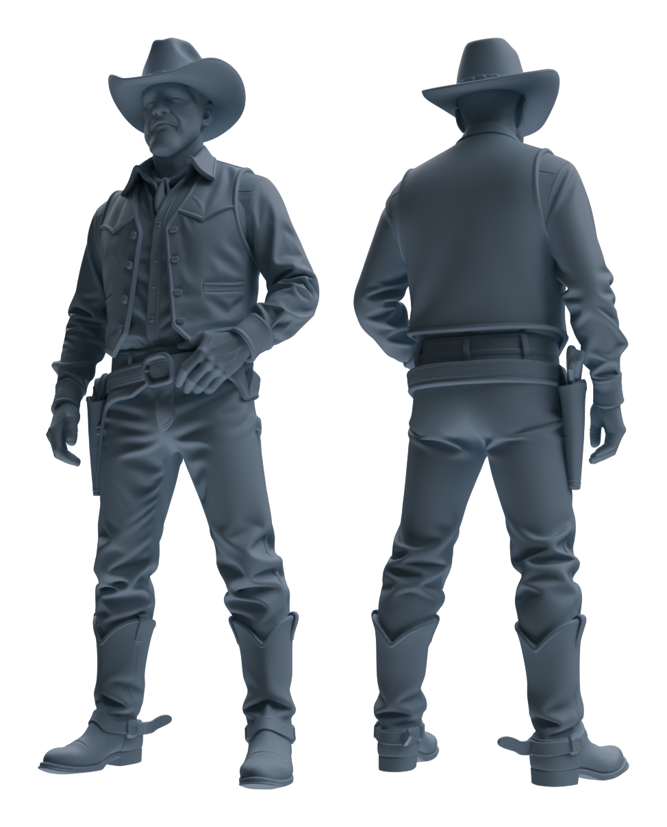 Detail view of MRY-SFW LYTR918 Western Cowboy Sheriff Multi-pose Modern Model 4 pcs Model