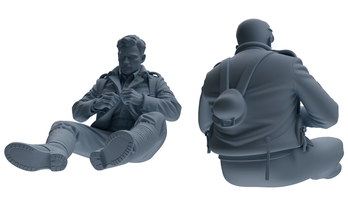 MRY-SFW SSTR203 Miniatures Soldier Model Kit WWI Soldier Pose Modern Model 3 pcs
