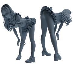 Detail view of MRY-SFW LYTR870 Multi-pose Maid Girl Figure Modern Model 3 pcs Model