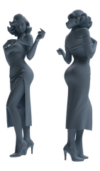 Detail view of MRY-SFW LYTR869 Modified Cheongsam Woman Figure Modern Model 3 pcs Model