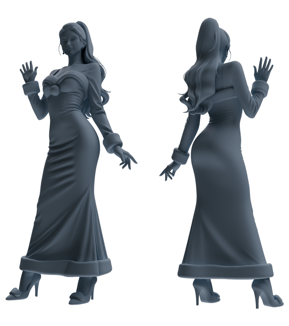 Detail view of MRY-SFW LYTR880 Christmas Themed Girl Figure Modern Model 4 pcs Model