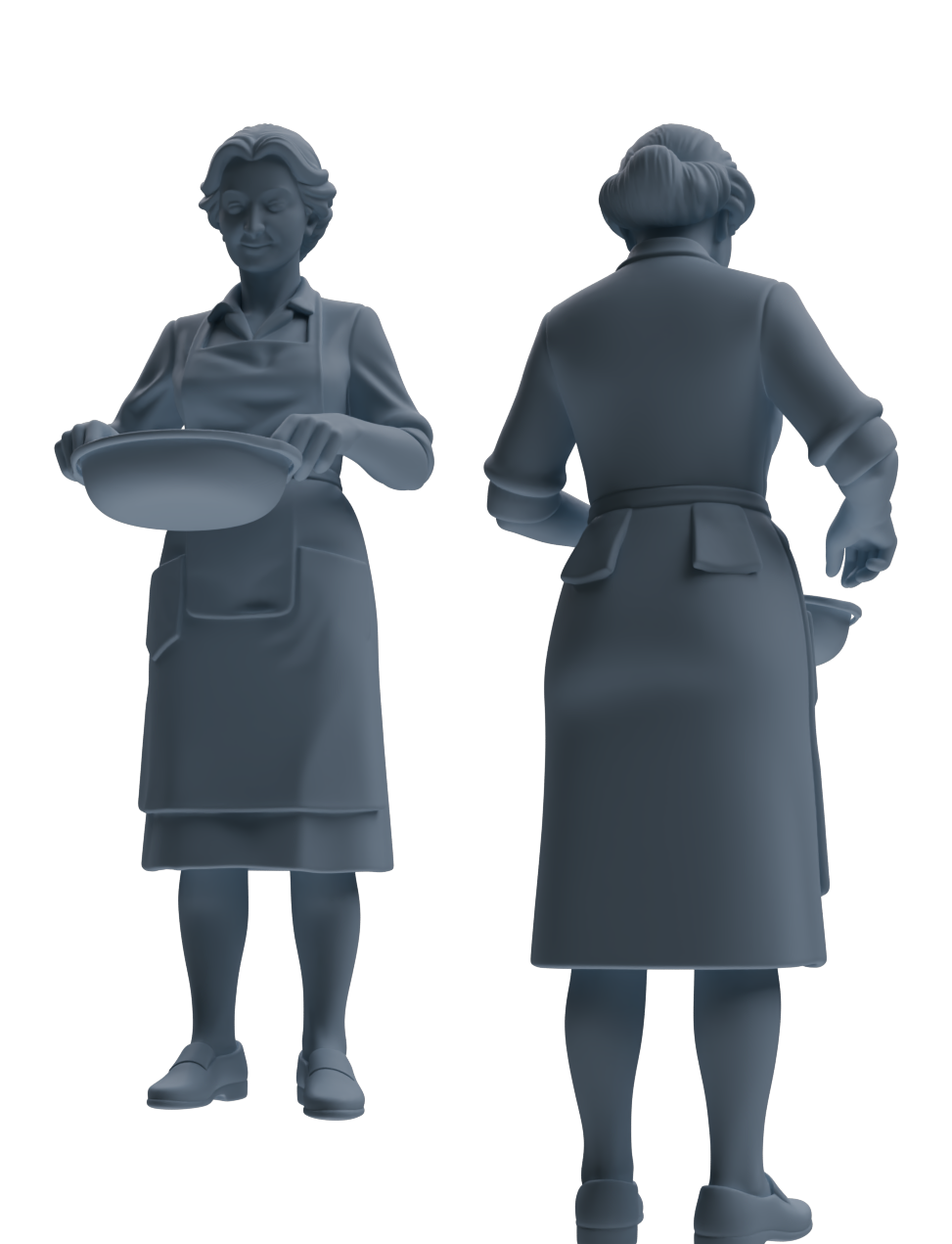 Detail view of MRY-SFW LYTR923 Cooking Woman Multi-pose Modern Model 3 pcs Model