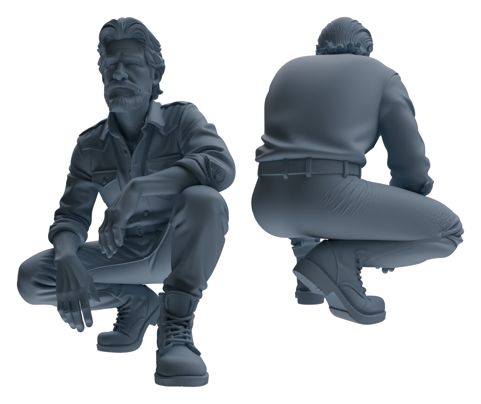 Detail view of MRY-SFW LYTR906 Farm Worker Man Modern Model 4 pcs Model
