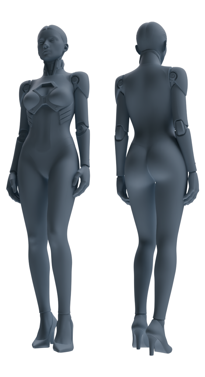 Detail view of MRY-SFW LYTR867 Cyber Modified Woman Figure Modern Model 4 pcs Model