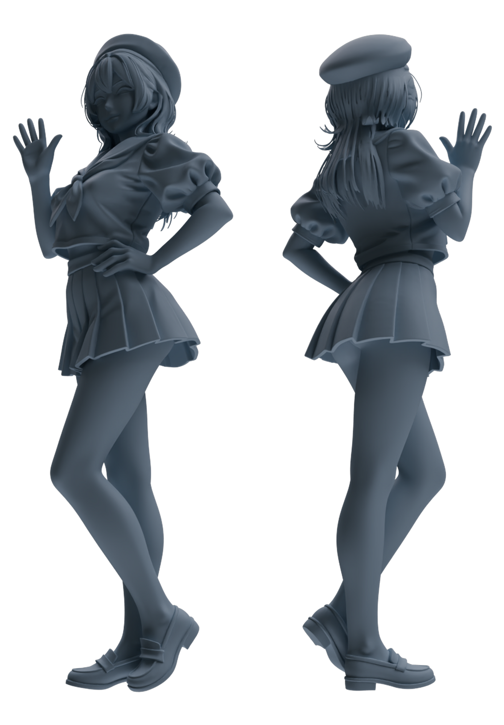 Detail view of MRY-SFW LYTR886 Fresh Japanese Girl Modern Model 3 pcs Model