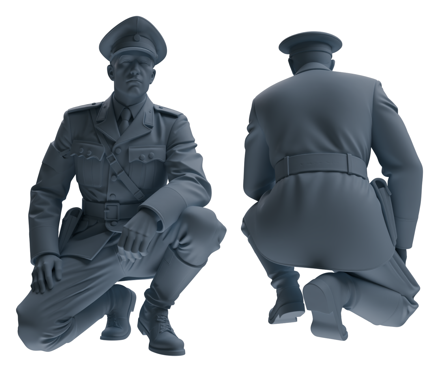Detail view of MRY-SFW LYGR579 WWII French Army Six-Person Punishment Group Model