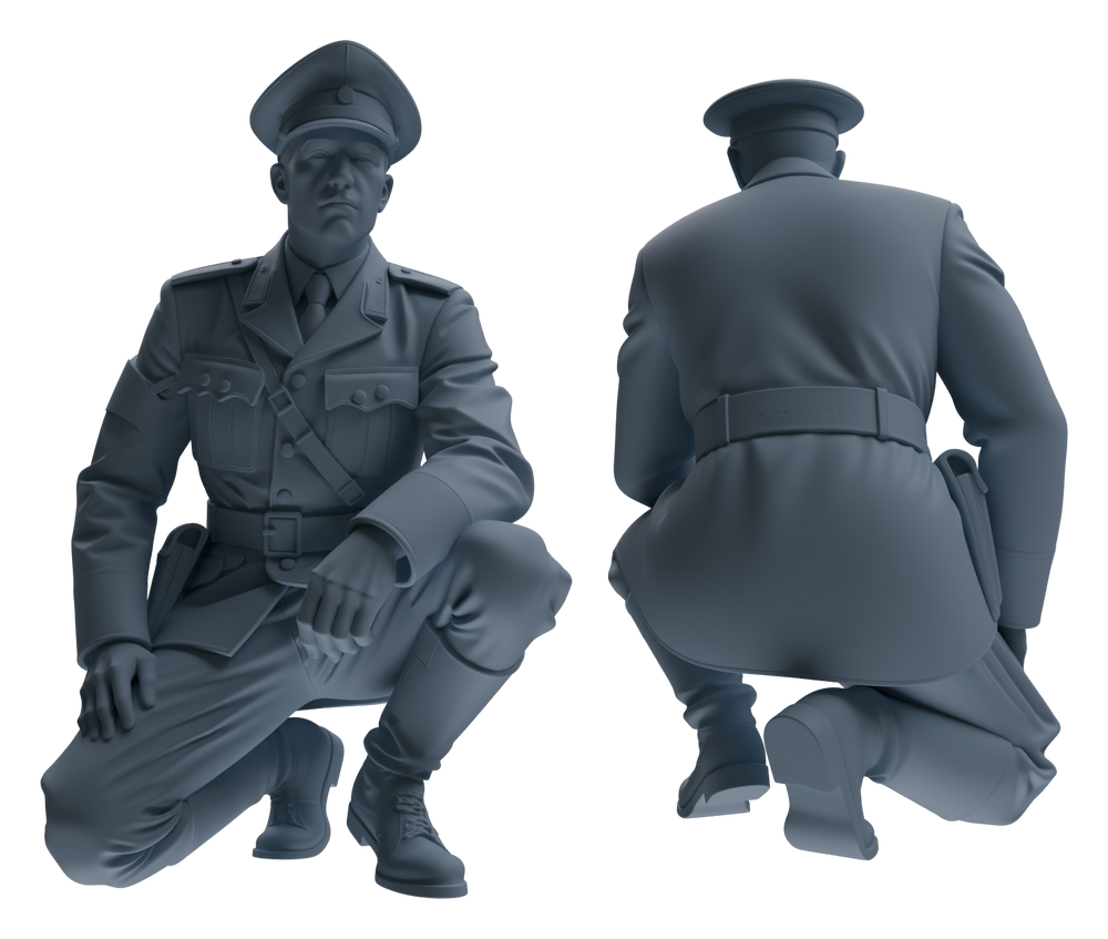 Detail view of MRY-SFW LYGR579 WWII French Army Six-Person Punishment Group Model