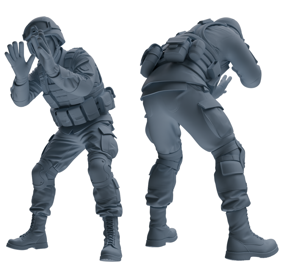 MRY-SFW SSTR191 Miniatures Soldier Model Kit Multi-Scenario Combat Soldier Pose Modern Model 5 pcs