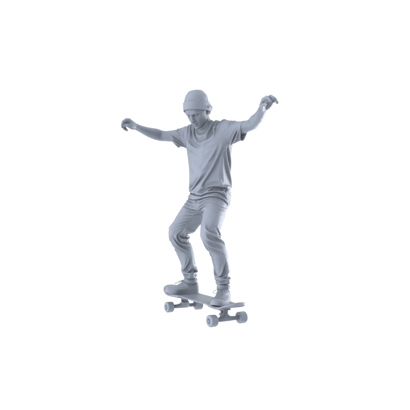MRY-SFW LYTR553D Modern Street Skateboarding Standing Male Single 3D Printed Resin Model Kit by SSMODEL
