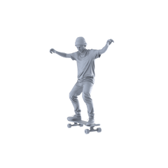 MRY-SFW LYTR553D Modern Street Skateboarding Standing Male Single 3D Printed Resin Model Kit by SSMODEL