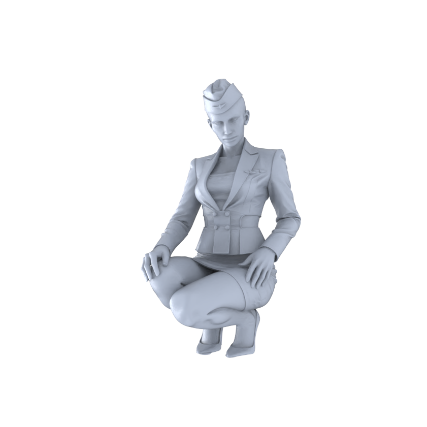 Detail view of MRY-SFW LYTR555 Modern Flight Attendants Pose Group of 6 Miniature Car Diorama Figures Scene Props Accessories Resin Model