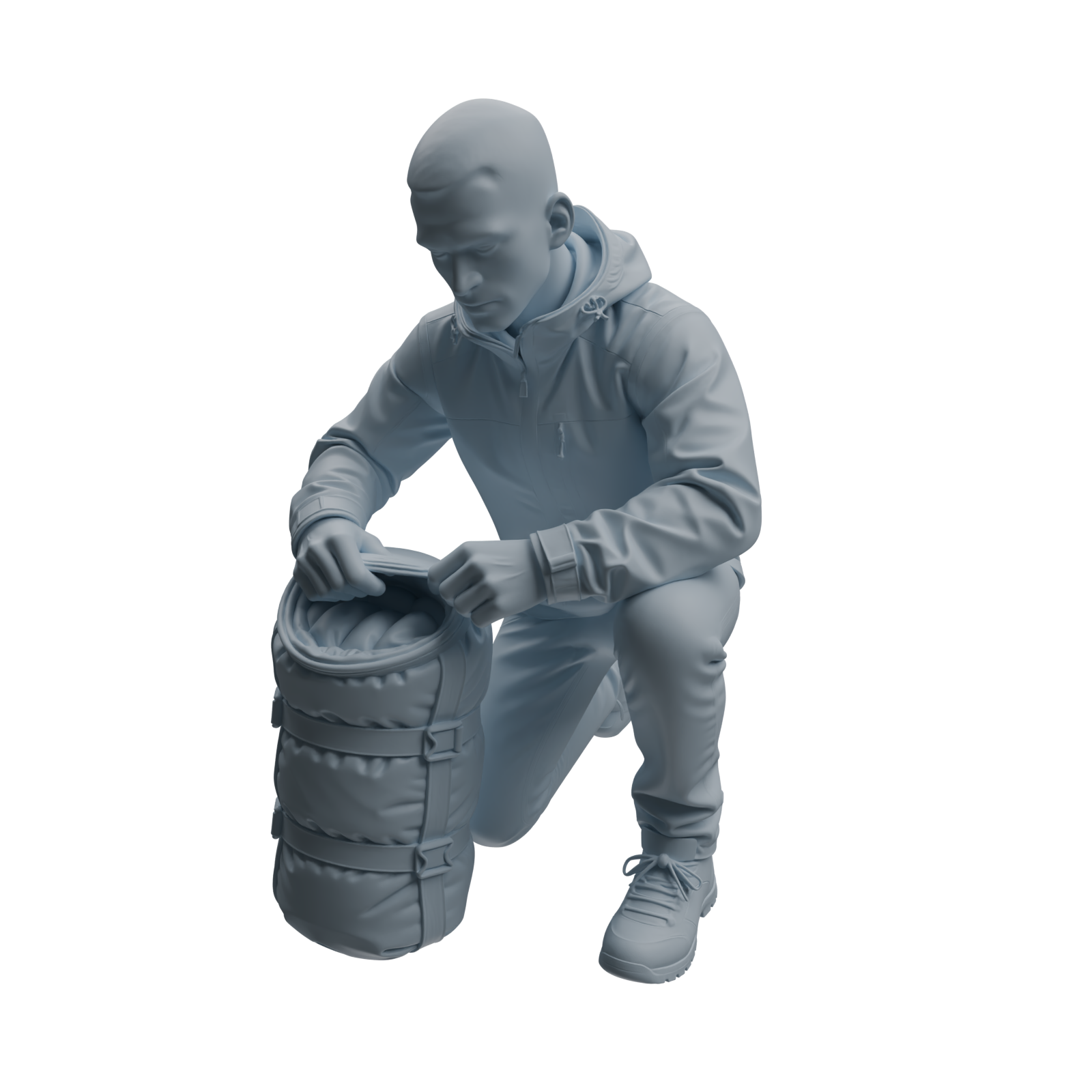Detail view of MRY-SFW LYTR1015 Hiking Camping Gear Male Character Modern Model 4 pcs Model