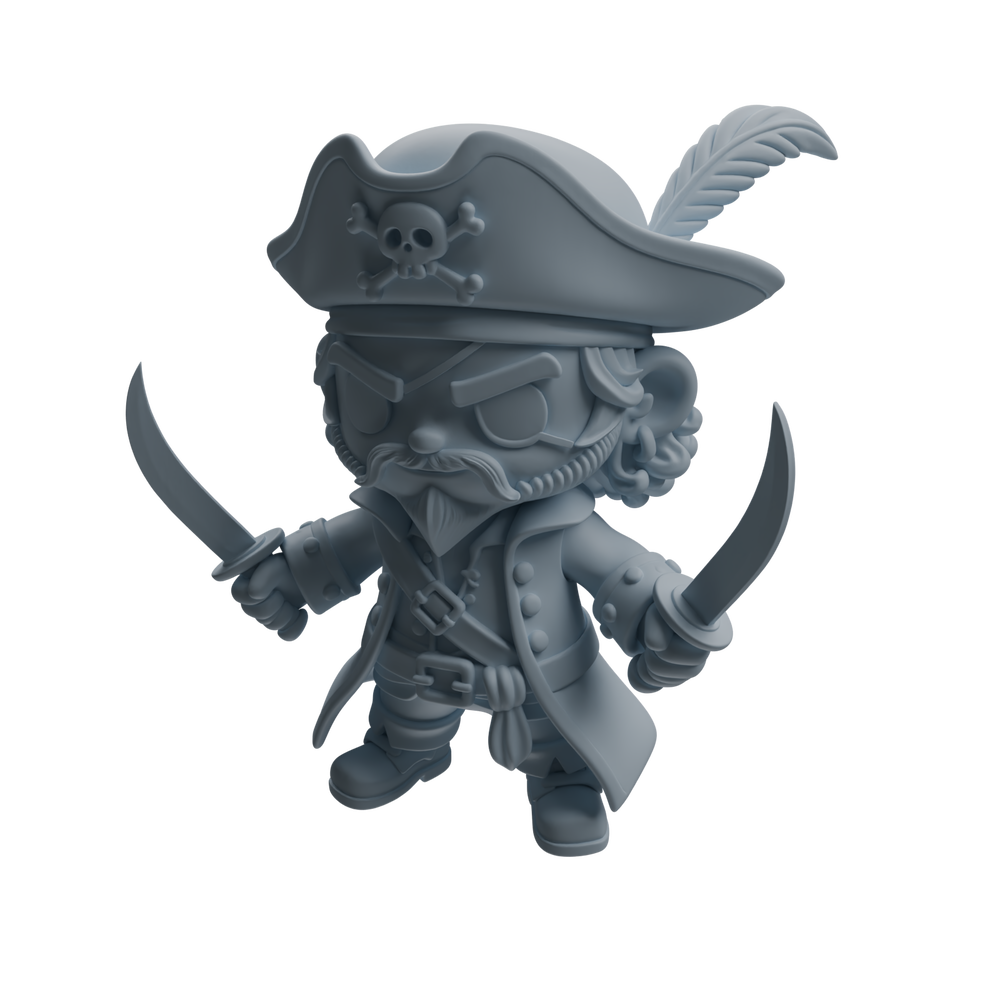 Detail view of MRY-SFW LYTR1091 Multi-pose Chibi Pirate Character Modern Model 4 pcs Model