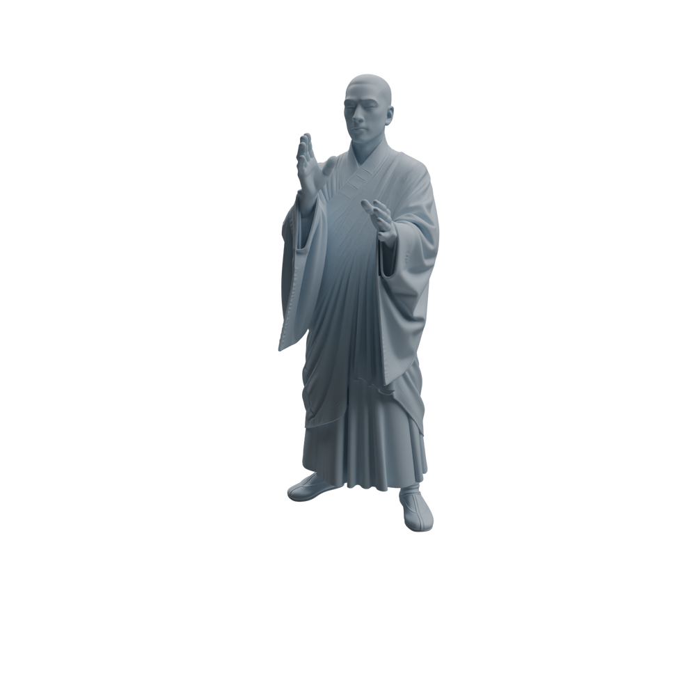 Detail view of MRY-SFW LYTR1083 Sweeping Monk Character Modern Model 4 pcs Model