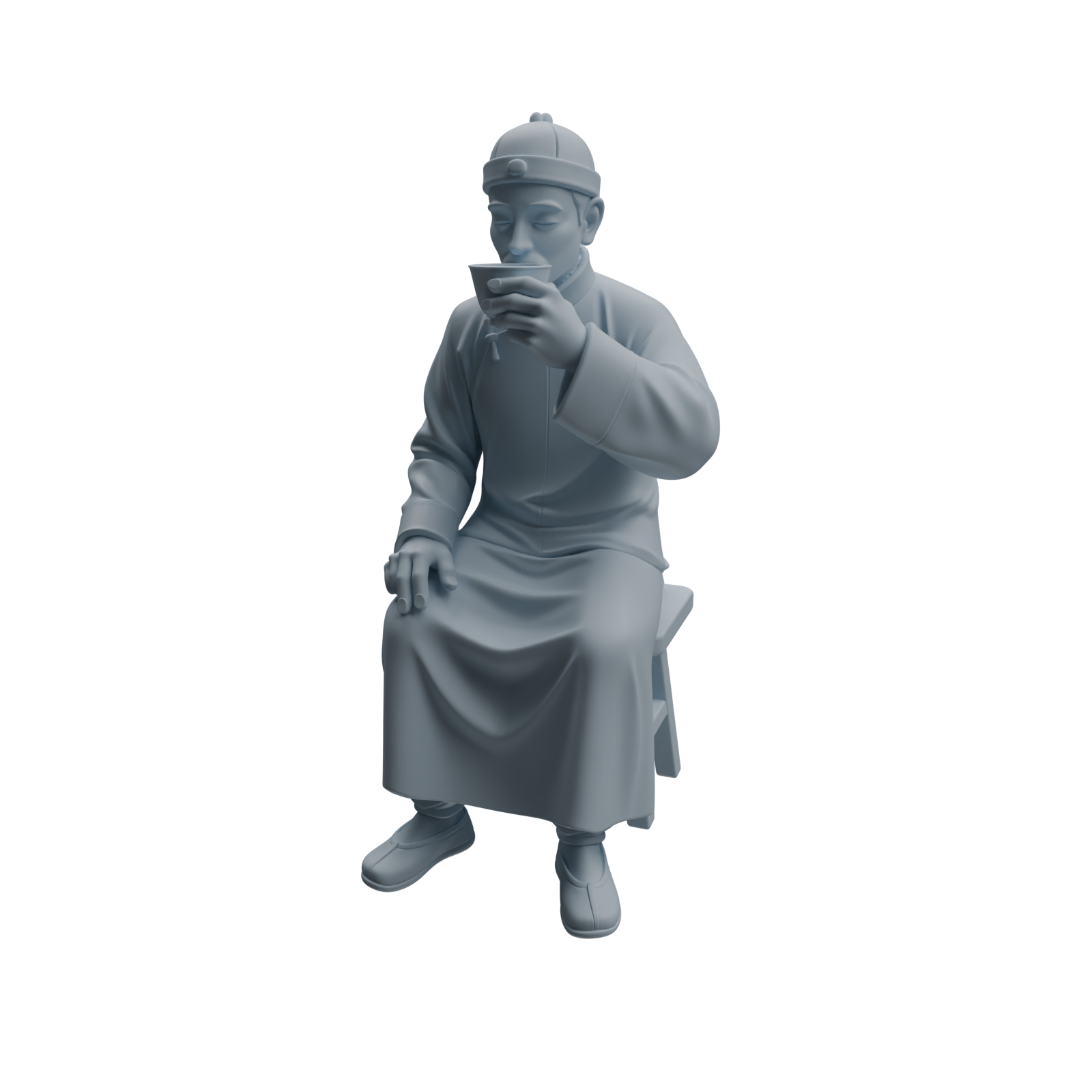 Detail view of MRY-SFW LYTR979 Ancient Literati Gentleman Character Modern Model 3 pcs Model