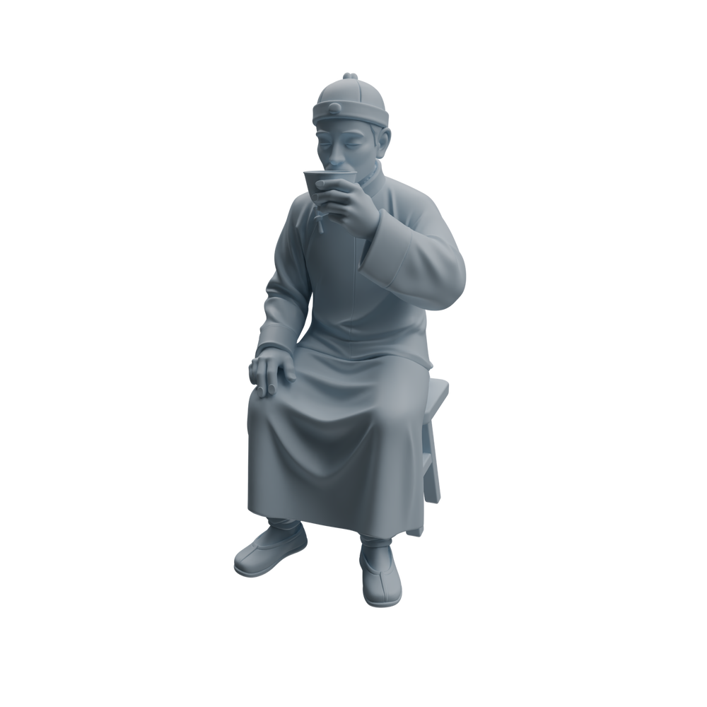 Detail view of MRY-SFW LYTR979 Ancient Literati Gentleman Character Modern Model 3 pcs Model