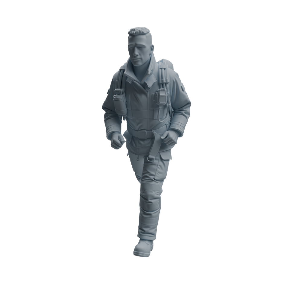 Detail view of MRY-SFW LYTR1061 Firefighter Character Modern Model 4 pcs Model