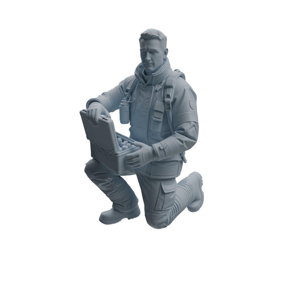 Detail view of MRY-SFW LYTR1064 Firefighter with Equipment Character Modern Model 4 pcs Model