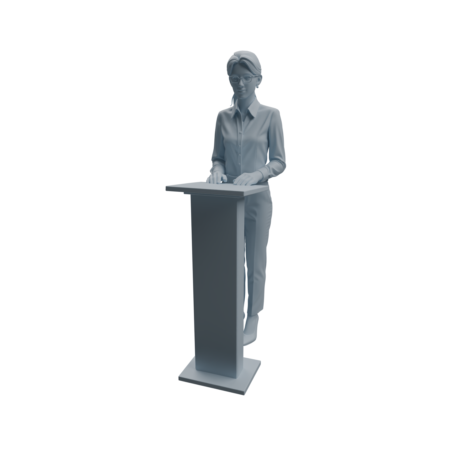 Detail view of MRY-SFW LYTR961 Podium Teaching Teacher Character Modern Model 4 pcs Model