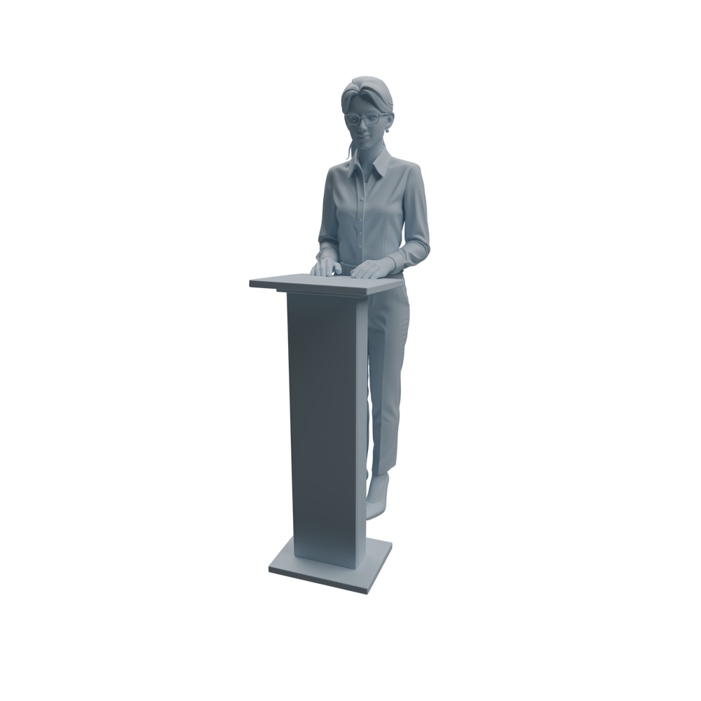 Detail view of MRY-SFW LYTR961 Podium Teaching Teacher Character Modern Model 4 pcs Model