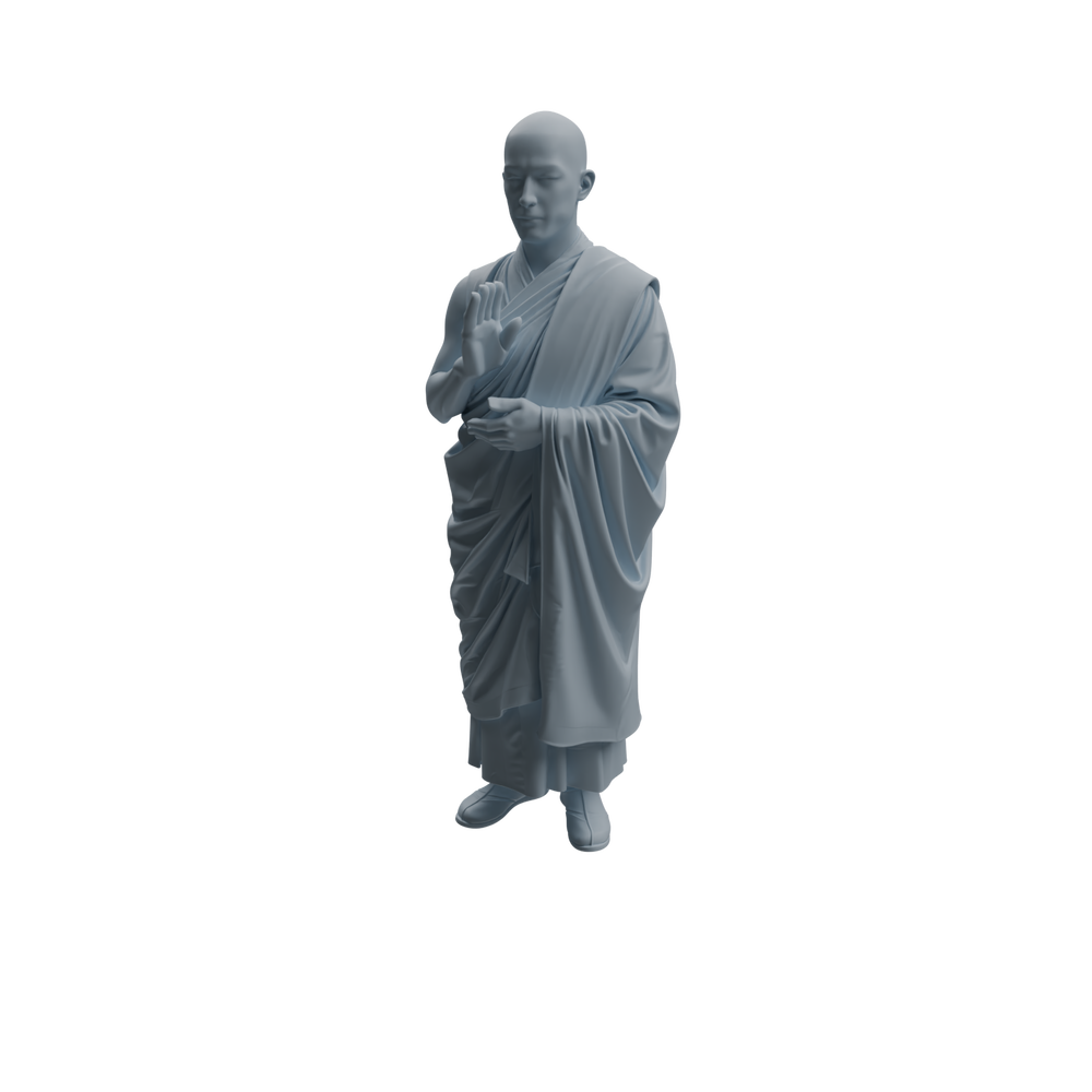 Detail view of MRY-SFW LYTR1085 Martial Monk with Ritual Tools Character Modern Model 4 pcs Model