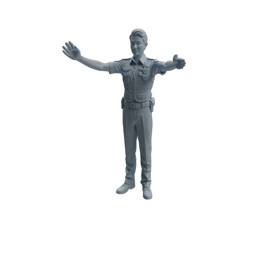 Detail view of MRY-SFW LYTR960 Multi-Scene On-Duty Male Police Officer Character Modern Model 4 pcs Model