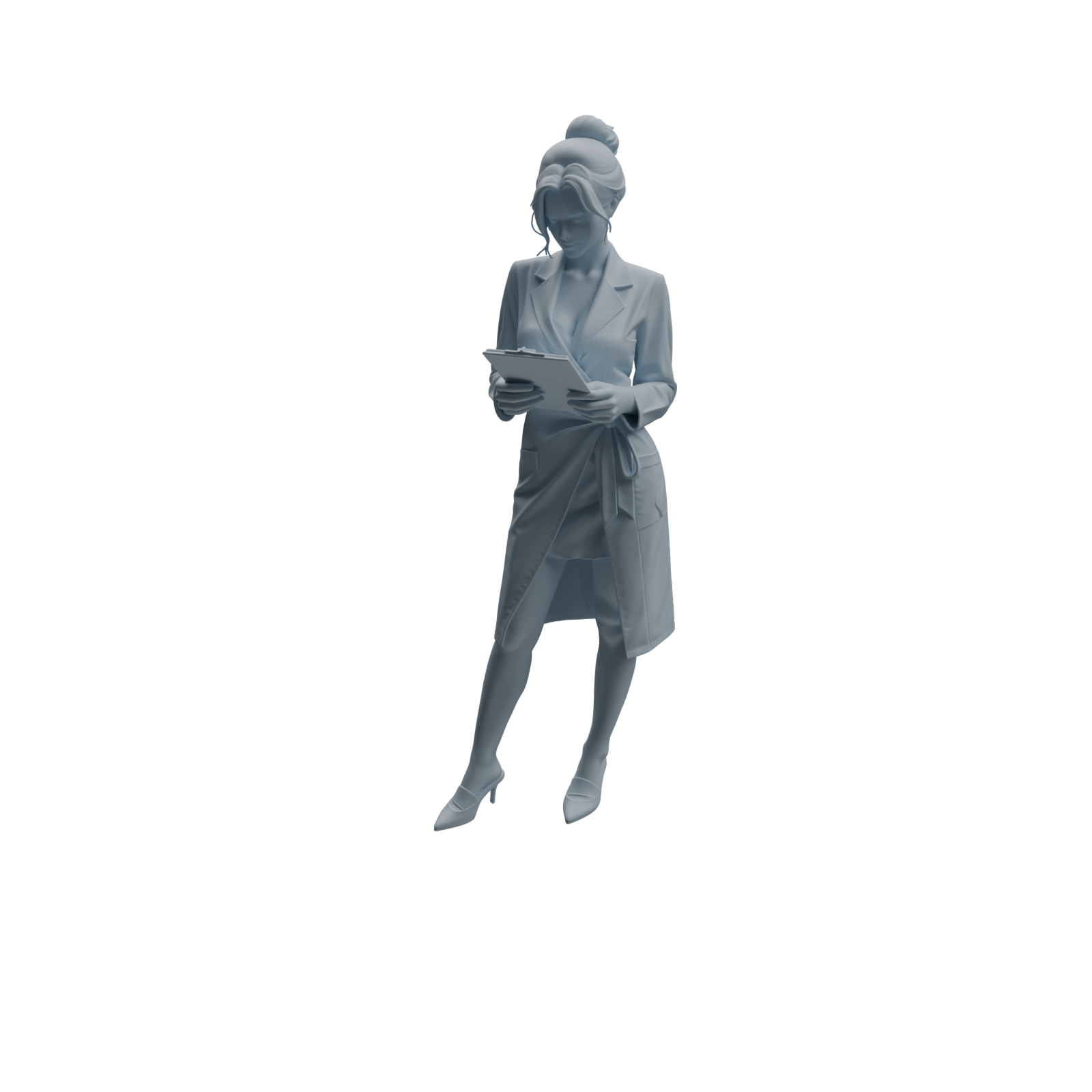 Detail view of MRY-SFW LYTR1002 Female Doctor with Medical Records Character Modern Model 4 pcs Model