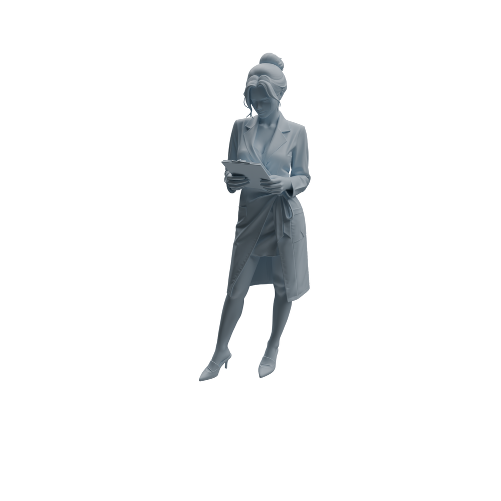 Detail view of MRY-SFW LYTR1002 Female Doctor with Medical Records Character Modern Model 4 pcs Model