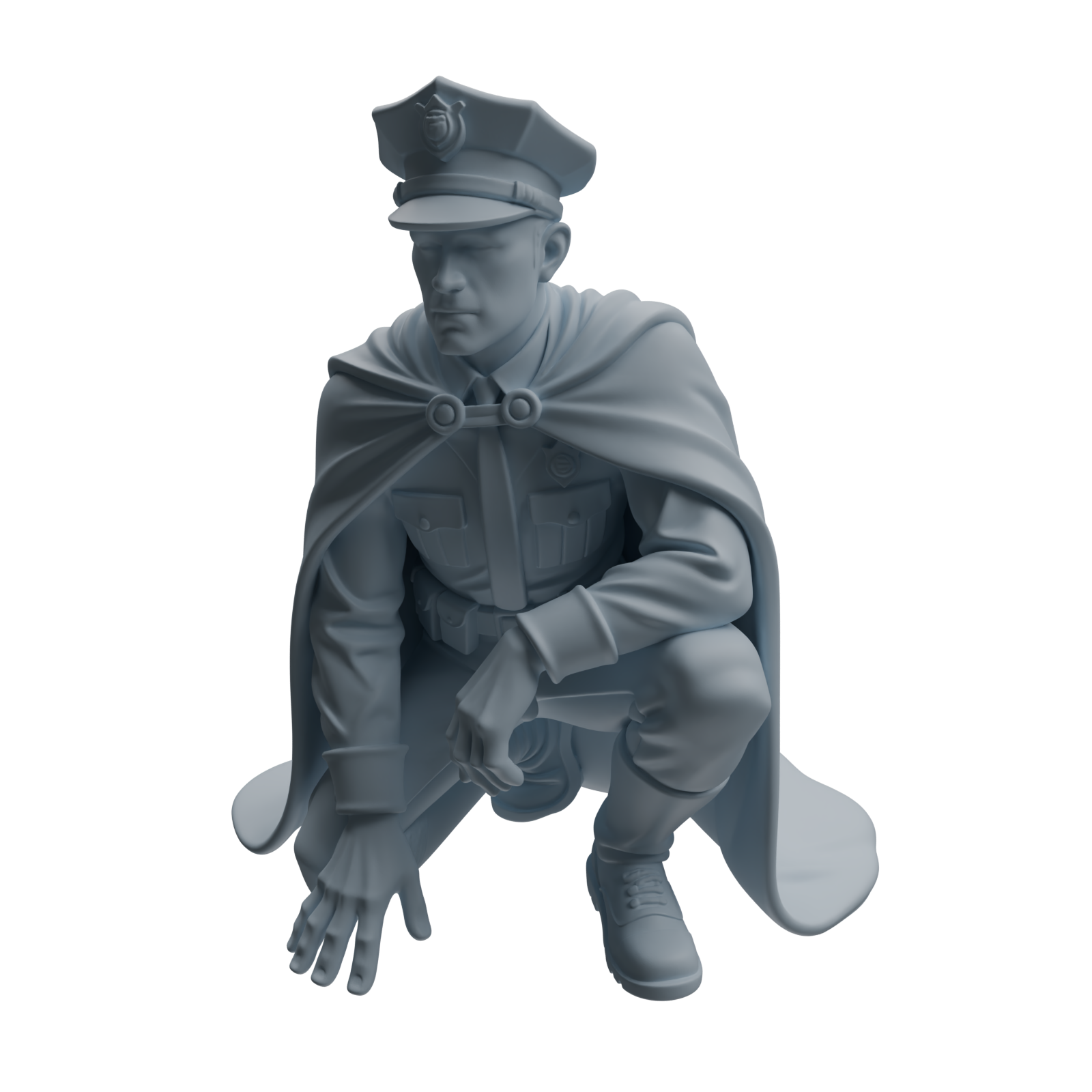 Detail view of MRY-SFW LYTR949 Cape Uniform Man Character Modern Model 4 pcs Model