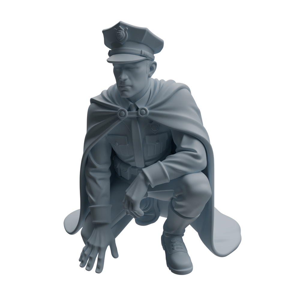 Detail view of MRY-SFW LYTR949 Cape Uniform Man Character Modern Model 4 pcs Model