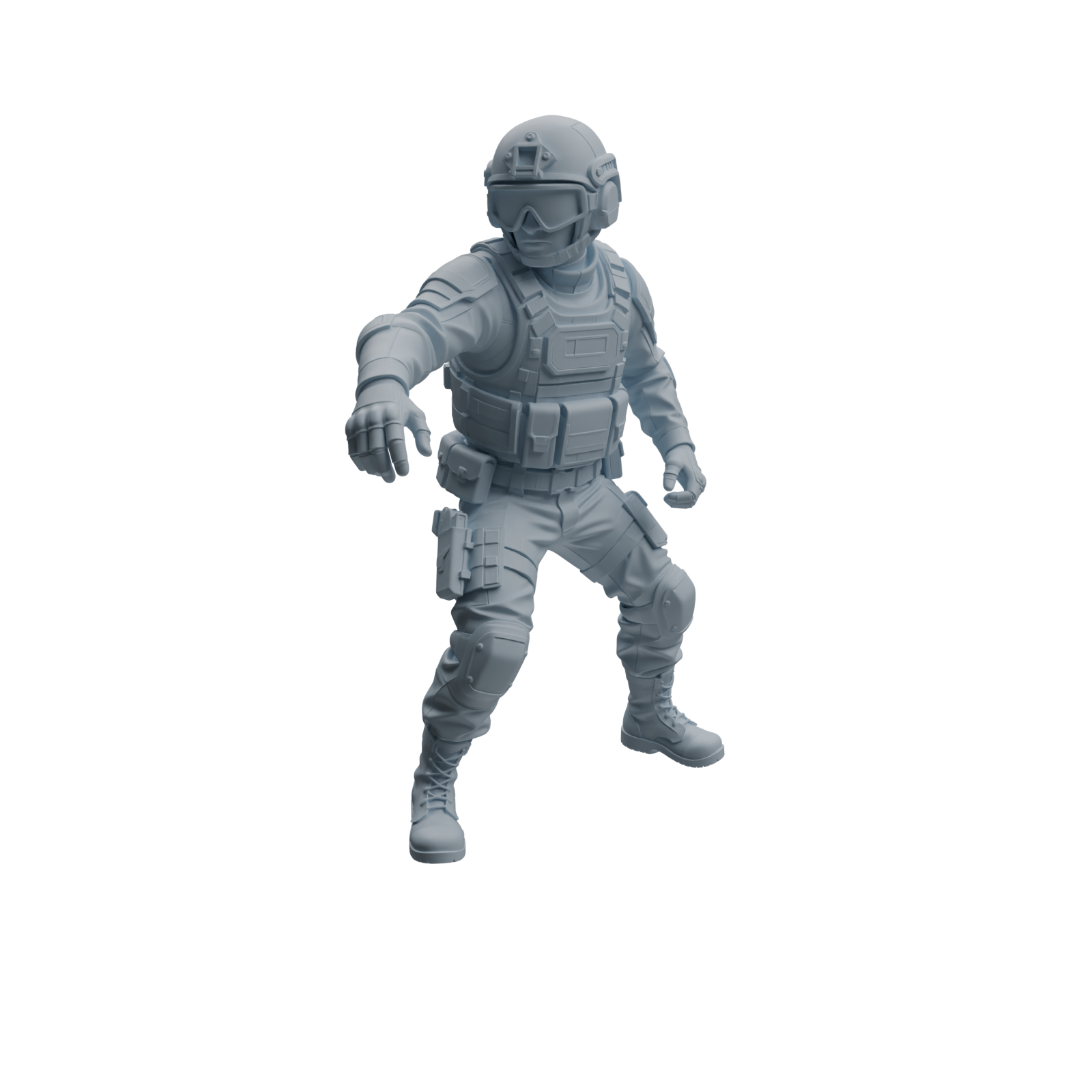 Detail view of MRY-SFW LYTR954 Tactical Gear SWAT Officer Character Modern Model 4 pcs Model