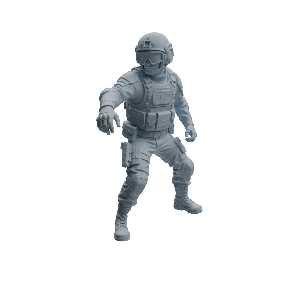 Detail view of MRY-SFW LYTR954 Tactical Gear SWAT Officer Character Modern Model 4 pcs Model
