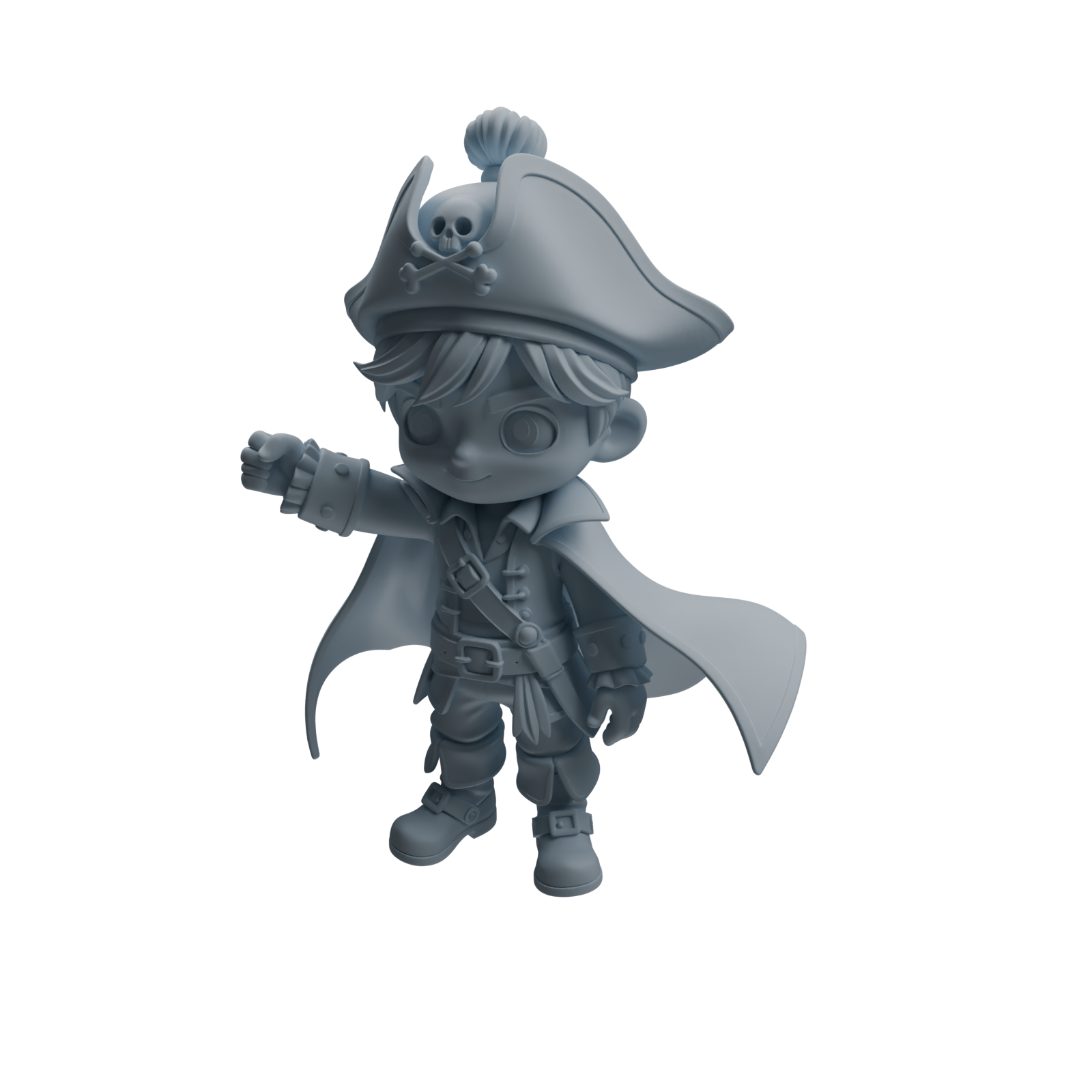 Detail view of MRY-SFW LYTR1090 Chibi Pirate Boy Character Modern Model 4 pcs Model
